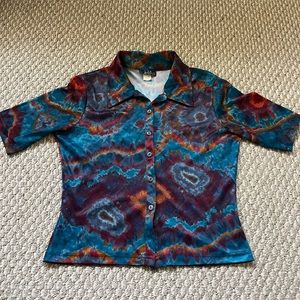 Vintage tye dye button up shirt